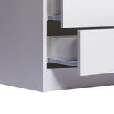 Inuvik LED Bedside Table RGB LED Storage Cabinet High Gloss Nightstand with 2 Drawers - White