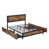 Placid Bed & Mattress Package with 16cm Mattress - Black & Wood Queen