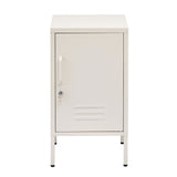 Quesnel Bedside Table Metal Cabinet - White