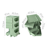 Vernon PP Plastic Bedside Table Side Table Nightstand Organizer Replica Boby Trolley 5 Tier with 4 Drawers - Green