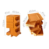 Vernon PP Plastic Bedside Table Side Table Nightstand Organizer Replica Boby Trolley 5 Tier with 4 Drawers - Orange