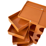 Vernon PP Plastic Bedside Table Side Table Nightstand Organizer Replica Boby Trolley 5 Tier with 4 Drawers - Orange