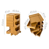 Vernon PP Plastic Bedside Table Side Table Nightstand Organizer Replica Boby Trolley 5 Tier with 4 Drawers - Yellow