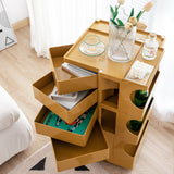 Vernon PP Plastic Bedside Table Side Table Nightstand Organizer Replica Boby Trolley 5 Tier with 4 Drawers - Yellow