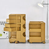 Vernon PP Plastic Bedside Table Side Table Nightstand Organizer Replica Boby Trolley 5 Tier with 4 Drawers - Yellow