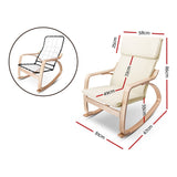Maryam Rocking Armchair Nursing Bentwood - Beige