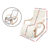 Maribel Rocking Armchair Footrest Nursing - Beige