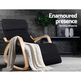 Maribel Rocking Armchair Footrest Nursing - Black