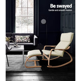 Mayra Rocking Armchair Footstool Bentwood - Beige