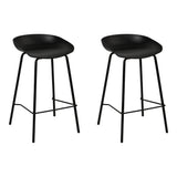 Set of 2 Koropi Metal Bar Stools - Black
