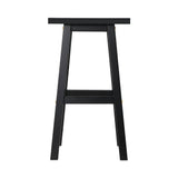 Set of 2 Lecce Beech Wood Bar Stools - Black