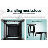 Set of 4 Lecce Beech Wood Bar Stools - Black