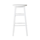 Set of 2 Lucerne Beech Wood Backless Bar Stools - White