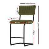 Set of 2 Nairobi Bar Stools Velvet Chairs - Green