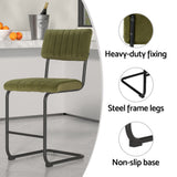 Set of 2 Nairobi Bar Stools Velvet Chairs - Green
