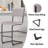 Set of 2 Nairobi Bar Stools Velvet Chairs - Grey