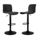 Set of 4 Karachi Bar Stools Kitchen Swivel Gas Lift Chairs - Black