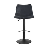 Set of 2 Leiria Bar Stools Gas Lift - Black