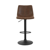 Set of 2 Leiria Bar Stools Vintage Swivel Gas Lift - Brown