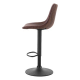 Set of 2 Leiria Bar Stools Vintage Swivel Gas Lift - Brown