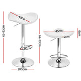 Set of 4 Bolzano Swivel Bar Stools - White