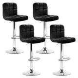 Set of 4 Livorno Bar Stools Gas lift Swivel Steel - Steel & Black