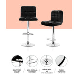 Set of 4 Livorno Bar Stools Gas lift Swivel Steel - Steel & Black