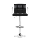 Set of 4 Foggia Bar Stools Gas lift Swivel Armrests Steel - Black