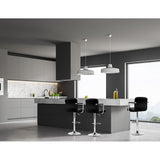 Set of 4 Foggia Bar Stools Gas lift Swivel Armrests Steel - Black