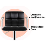 Set of 4 Foggia Bar Stools Gas lift Swivel Armrests Steel - Black