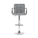 Set of 2 Foggia Bar Stools Gas lift SwivelSteel and - Steel & Grey