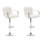Set of 2 Foggia Bar Stools Gas lift Swivel Steel - White