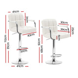 Set of 2 Foggia Bar Stools Gas lift Swivel Steel - White