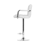 Set of 2 Foggia Bar Stools Gas lift Swivel Steel - White