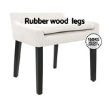 Tilly Set of 2 Dining Chairs Corduroy Wooden - Beige
