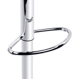 Set of 2 Genoa PU Leather Gas Lift Bar Stools - White & Chrome