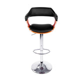 Set of 2 Chalcis Wooden Bar Stool - Black & Wood