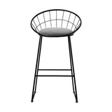Set of 4 Ferrara Bar Stools Steel Fabric - Grey & Black