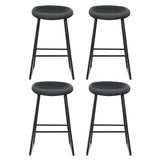 Set of 4 Caracas Bar Stools Kitchen Dining Chairs Counter Stool PU Leather Metal - Black