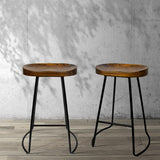 Set of 2 Reggio Tractor Seat Bar Stools - Black