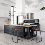 Set of 4 Reggio Tractor Seat Bar Stools - Wood