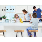 Set of 4 Reggio 75cm Elm Wood Backless Bar Stools - Black & Natural