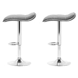 Set of 2 Arnhem Fabric Bar Stools Swivel Bar Stools - Grey Chrome