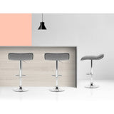 Set of 2 Arnhem Fabric Bar Stools Swivel Bar Stools - Grey Chrome