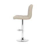 Set of 2 Chania PU Leather Gas Lift Bar Stools - Beige