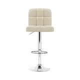 Set of 4 Chania PU Leather Gas Lift Bar Stools - Beige