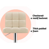Set of 4 Chania PU Leather Gas Lift Bar Stools - Beige