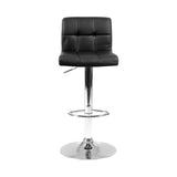 Set of 2 Chania PU Leather Gas Lift Bar Stools - Black
