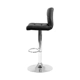 Set of 2 Chania PU Leather Gas Lift Bar Stools - Black