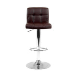 Set of 2 Chania Gas Lift Bar Stools PU LeatherChocolate - Chocolate Brown